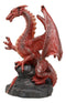 Ebros Whimsical Red Lava Dragon Climbing On Volcanic Rock Statue 4.25" Tall Dungeons and Dragons Legends Fantasy Home and Garden Accent Decor Sculpture Medieval Renaissance Figurine Collectible