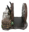 Ebros Western Bull Skull By Wheel Wagon And Barrels Salt Pepper Shakers Napkin Holder