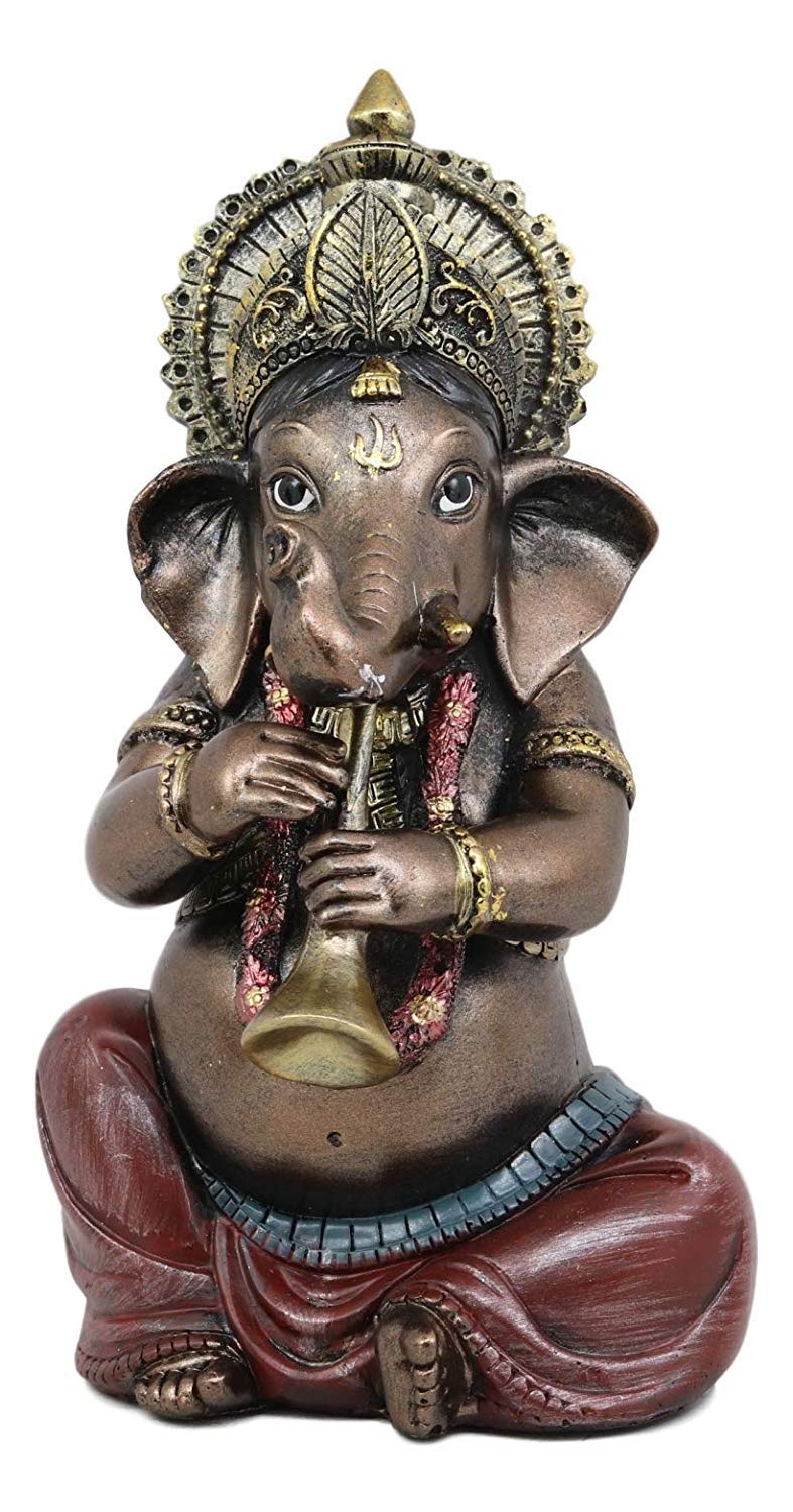 Ebros Gifts Celebration Ganesha Playing Musical Instruments Statue Set of Four