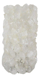 Pillar Quartz Crystal Mineral Stone Rocks Floral Vase Modern Accent Decor 12"H