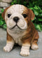 Ebros Lifelike Sitting Adorable Bulldog Puppy Dog Figurine 5"H Pet Pal Puppies