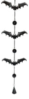 Guardian Of The Night Triple Bats Metal Beaded Wall Hanging Mobile Wind Chime