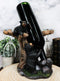 Ebros Gift 10" Tall Climbing Black Bear Liquor Wine Glasses and Bottle Valet Holder Decorative Figurine