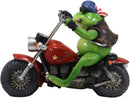 Ebros 10" Long Born to Ride Freedom Patriotic USA Frog Riding Red Chopper Motorcycle Bike Statue Biker Frogs Toads with American Flag Bandanna Home Decor Accent - Ebros Gift