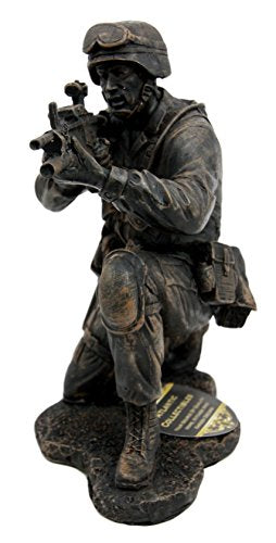 Ebros 5.5" Height Military American Soldier Aiming Rifle Figurine Patriot War Hero