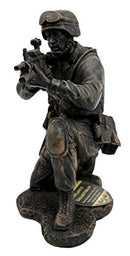 Ebros 5.5" Height Military American Soldier Aiming Rifle Figurine Patriot War Hero