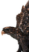 Large Majestic Bald Eagle Landing On Cliff Rock Bronze Electroplated Figurine