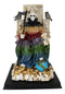Ebros Rainbow Robe Holy Santa Muerte Seated On Throne with Scythe Statue 10.5"H