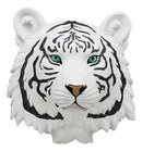 Ebros Mini Rare Blue Eyed White Siberian Tiger Head Wall Decor Plaque 7.5" Tall Taxidermy Art Decor Sculpture Apex Predator Wall Bust Plaque