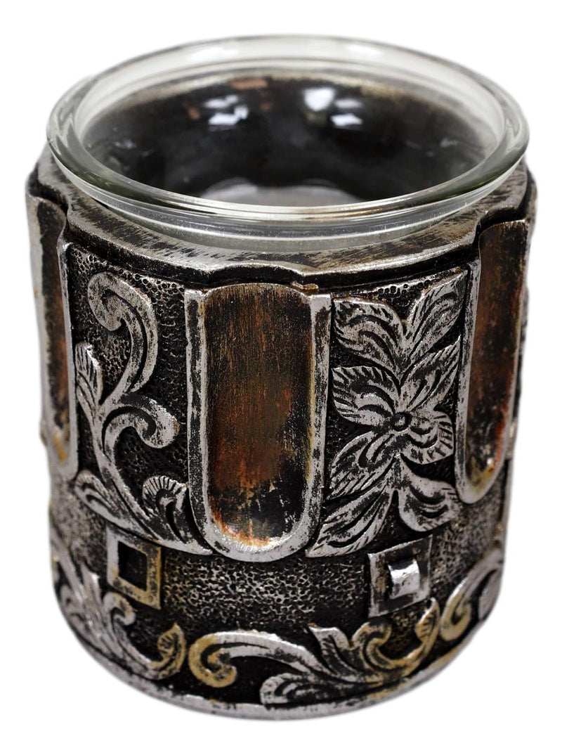 Set of 2 Rustic Western Pistol Bullet Barrel Votive Tea Light Candle Holders