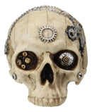 Ebros 7"L Steampunk Three Eyed Sun God Wheel Gearwork Robot Half Jaw Skull Statue 3D