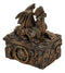 Ebros Steampunk Roaring Dragon Faux Bronze Trinket Jewelry Box Vintage Style Cyborg Robotic Dragons Gearwork Clockwork Sculpted Decorative Boxes