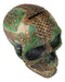 Tooled Celtic Lion Knotwork Shamrock Green Gold Tribal Skull Money Bank Figurine