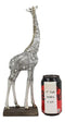 Large Silver Filigree Design Peering Giraffe Statue 14"H Safari Savannah Decor