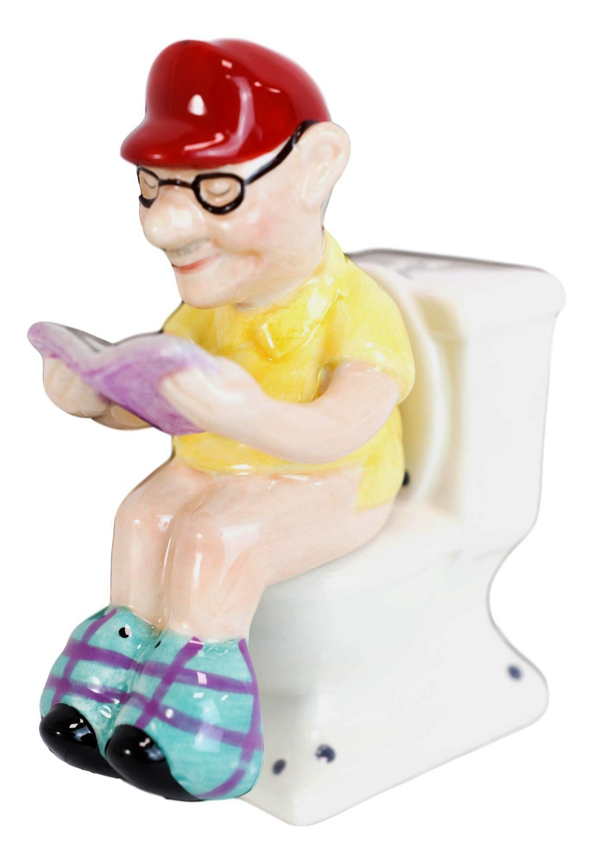 Reading Old Grandpa With Pants Down On Toilet Seat Salt And Pepper Shakers Set