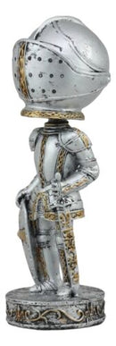 Medieval Suit Of Armor Crusader Sword And Shield Knight Bobblehead Figurine