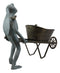 Ebros Gift 24" Wide Aluminum Rustic Whimsical Gardening Green Frog with Birds Pushing Wheelbarrow Cart Flowers Or Plants Planter Garden Statue Decorative Frogs and Toads Accent Decor