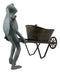 Ebros Gift 24" Wide Aluminum Rustic Whimsical Gardening Green Frog with Birds Pushing Wheelbarrow Cart Flowers Or Plants Planter Garden Statue Decorative Frogs and Toads Accent Decor