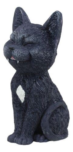 Ebros Sinister TeeHee Pets Grinning Black Cat Figurine 4"Tall Wild Kitten Statue