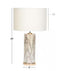 26"H Contemporary Ceramic Faux White Veined Marble Gold Trim Table Lamp W/ Shade