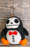 Furry Bones Skeleton North Pole Penguin With Red Bow Tie Small Toy Plush Doll