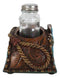 Western Cowboy Horse Saddle Rope Turquoise Cross Salt Pepper Shakers Holder