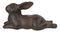 Ebros Gift Cast Iron Whimsical Bunny Rabbit Lying Down 3D Art Animal Sculpture