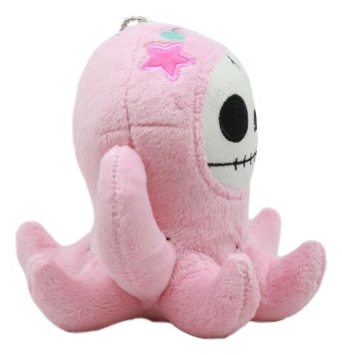 Ebros Furry Bones Skeleton Octopee The Pink Octopus Plush Toy Collectible 5"Tall