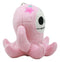 Ebros Furry Bones Skeleton Octopee The Pink Octopus Plush Toy Collectible 5"Tall