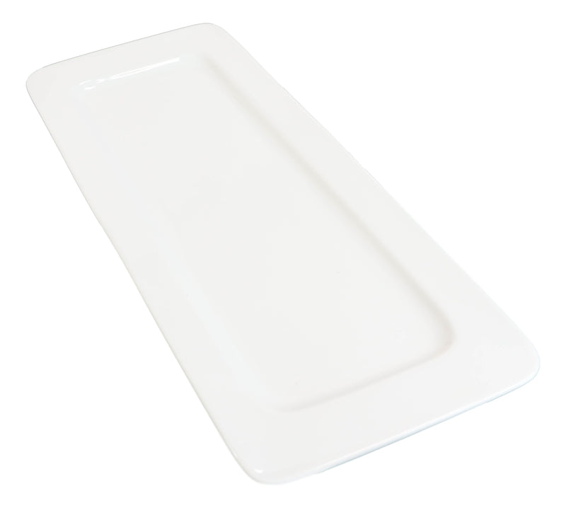 Set Of 5 Contemporary Rhomboid White Porcelain Serving Platter Plate Dish 15"L