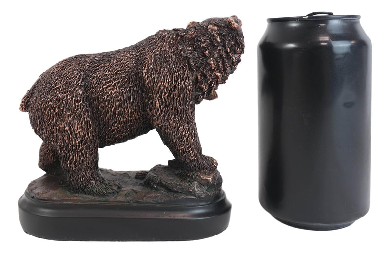 Wall Street Stock Market Bear Attacking With Paw Bronze Electroplated Figurine