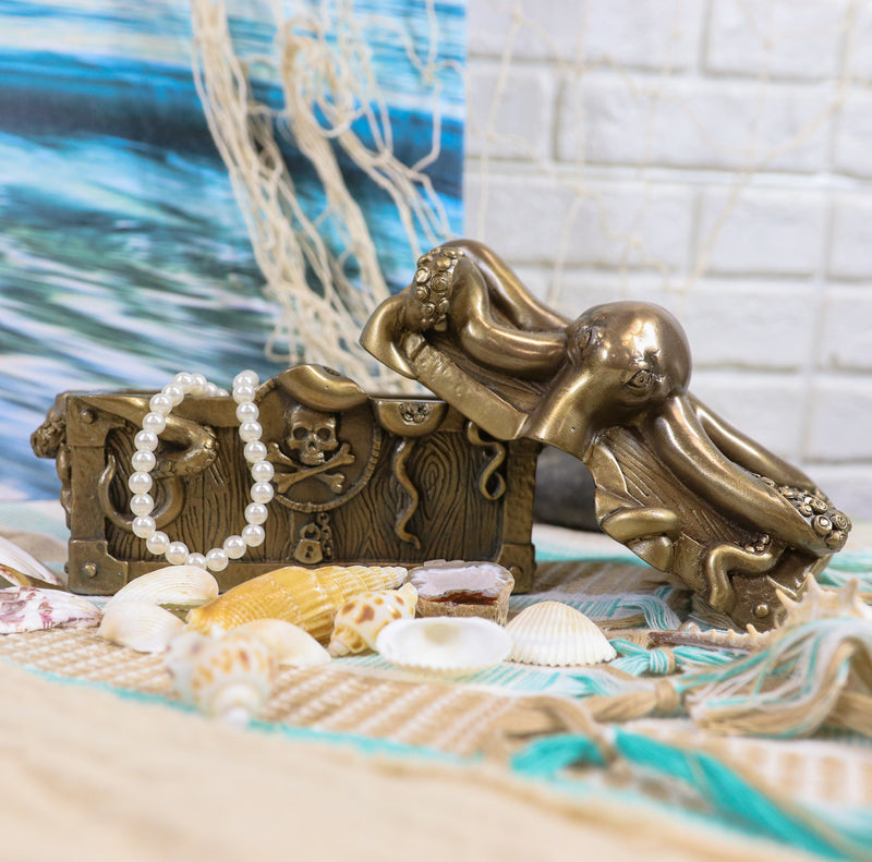 Ebros Deep Sea Kraken Octopus Skull Treasure Jewelry Decorative Box Figurine