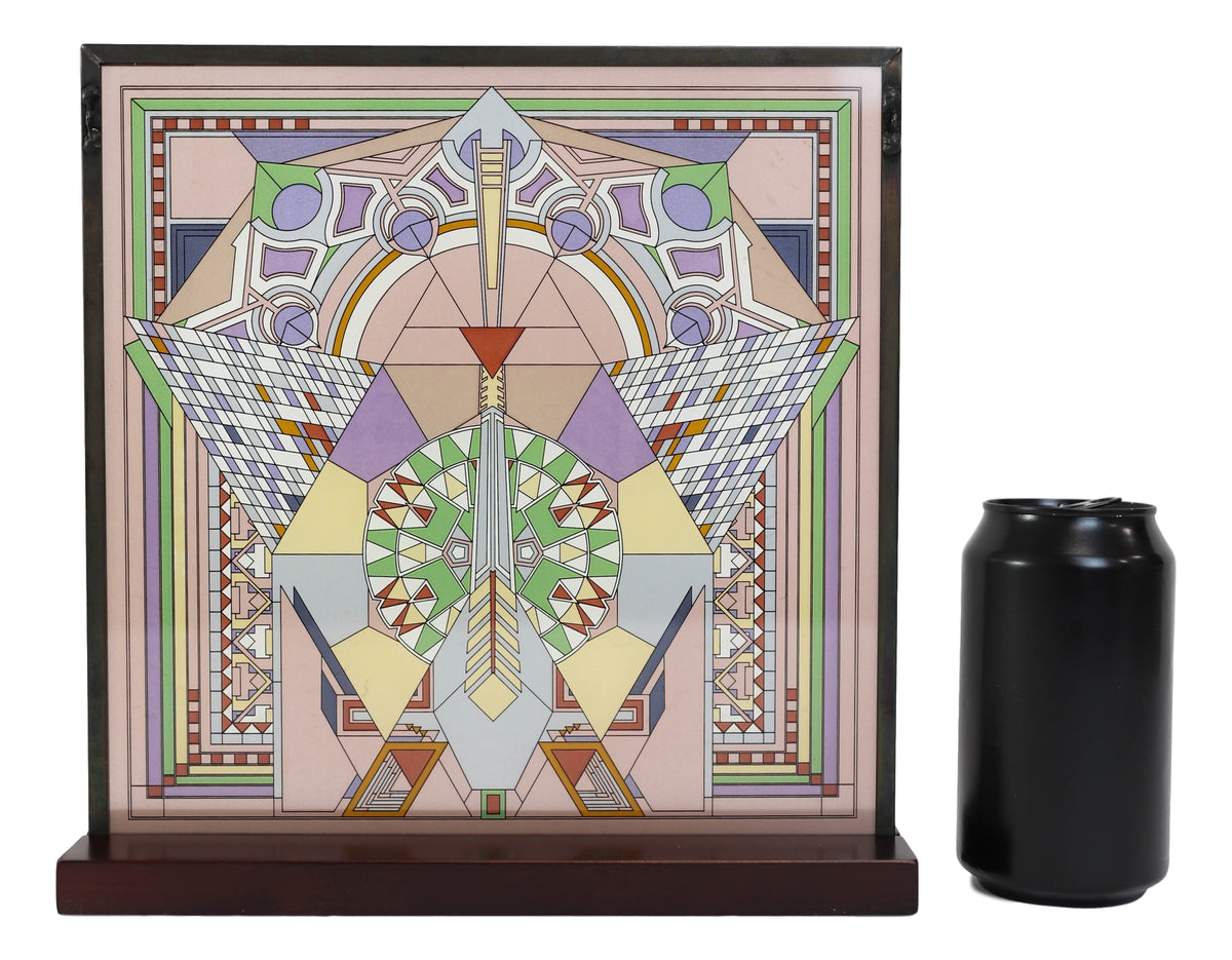 Frank Lloyd Wright Imperial Hotel Peacock Rug Stained Glass Wall Desktop Plaque