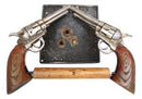 Western Rustic Cowboy Six Shooters Revolver Gun Pistols Wall Toilet Paper Holder