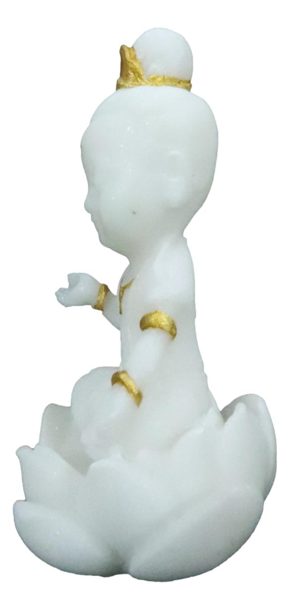 Cultural Art Amitabha Buddha Seated On Lotus Feng Shui Zen Vastu Mini Figurine