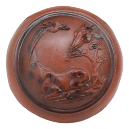 Ebros Safari Giraffe Rounded Jewelry Trinket Decorative Box Faux Wood Resin