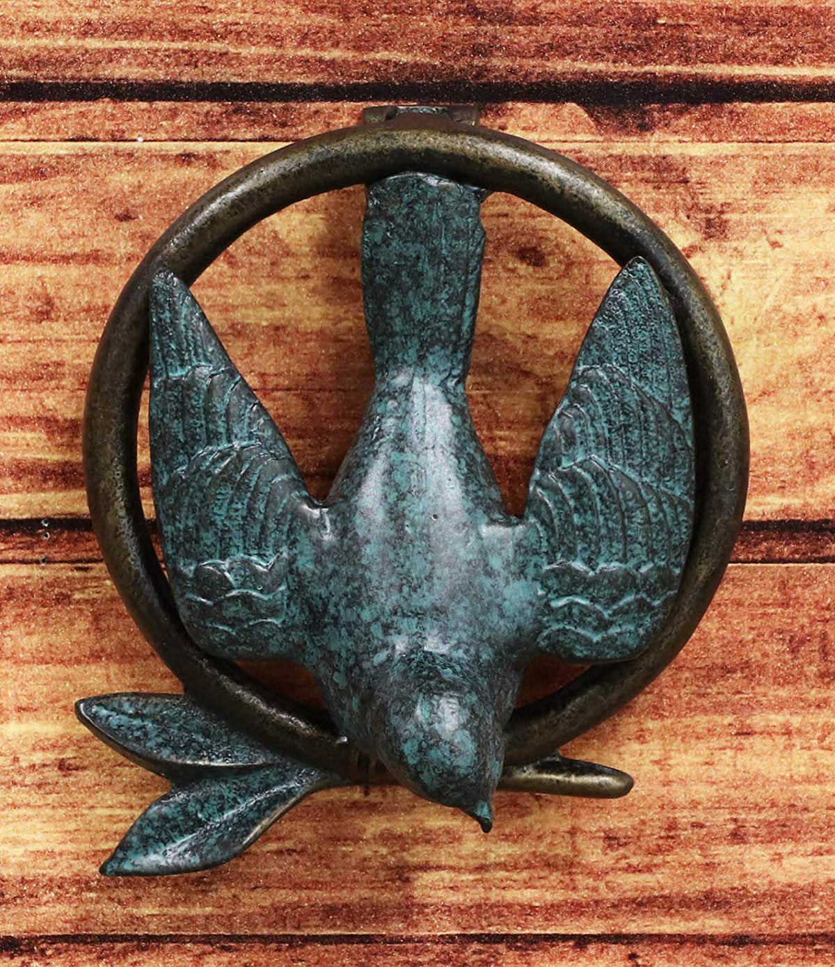 Ebros 6.25" Tall Aluminum Dove Perching on Celtic Claddagh Ring Door Knocker - Ebros Gift