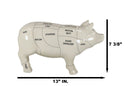Large Ceramic Country Farmhouse Pig Swine Pork Butcher Chart Piggy Coin Bank Jar