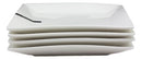 Ebros Pack Of 4 Kitchen And Dining Modern Contemporary Design Porcelain Square Appetizer Plates 8.25"Wide Restaurant Supply Grade Dishwasher And Microwave Safe Perfect For Salad Dessert Hors d'oeuvre