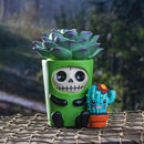 Ebros Furry Bones Echy The Succulent Plant Pot With Cactus Skeleton Figurine