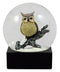 Great Horned Owl Perching On Tree Branch Glitter Water Globe 4.5" Tall