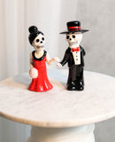Dias De Los Muertos Wedding Dance Sugar Skulls Ceramic Salt Pepper Shakers