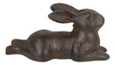 Ebros Gift Cast Iron Whimsical Bunny Rabbit Lying Down 3D Art Animal Sculpture