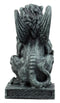 Ebros Stoic Notre Dame Shield Bearer Lion Heart Gargoyle On Pedestal Figurine 6"H