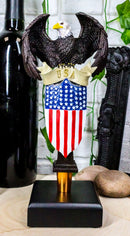 Ebros American Bald Eagle USA Flag Shield Novelty Beer Tap Handle Figurine With Base