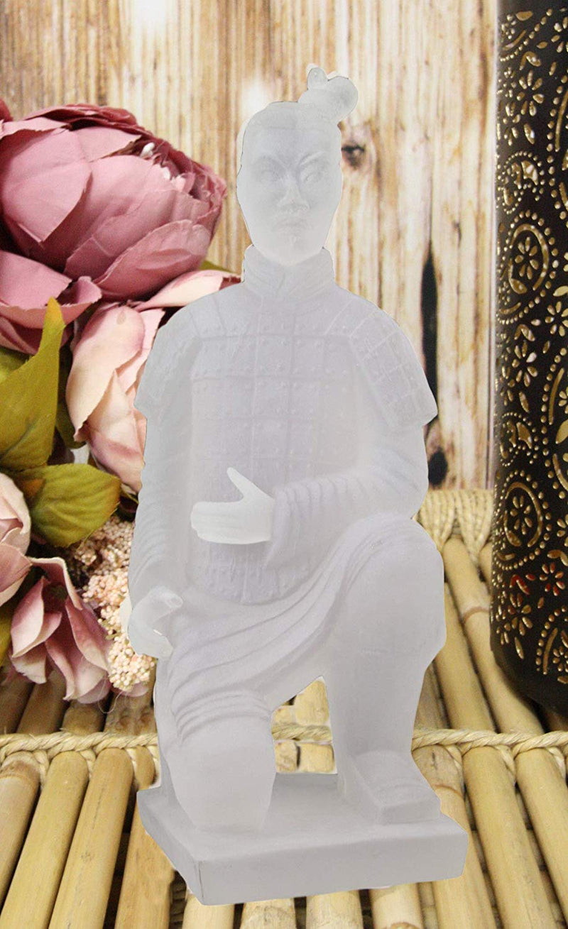 Ebros Ancient Chinese Qin Dynasty Emperor Kneeling Terracotta Army Foot Soldier Warrior Statue 12.75" Tall Acrylic Resin Antique Reproduction Historical Decor Figurine