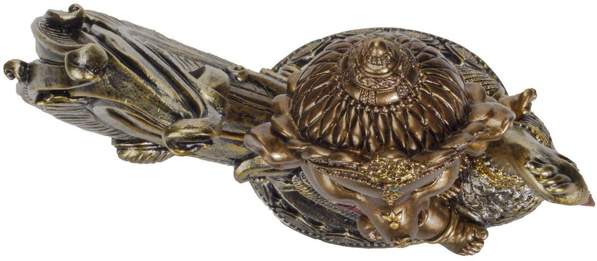 Ebros Hindu Elephant God Lord Ganesha on Peacock Lord of Success Figurine Statue
