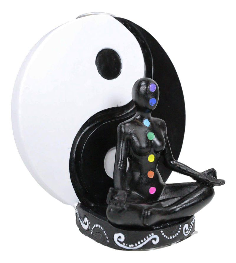 Chakra Yoga Avatar With Black And White Yin Yang Backflow Incense Cone Holder