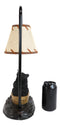 Rustic Forest Papa And Cub Black Bears Fishing From Canoe Boat Table Lamp Statue
