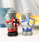 Ceramic Medieval Suit Of Armor Crusader Knights Salt Pepper Shakers Figurine Set